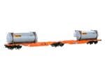 Mehano 28401 HO Gauge Wascosa Sggrmss90 Container Wagon with Bertschi Tanktainers