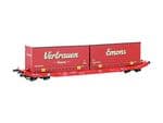 Mehano 28410 HO Gauge DB Cargo Sgkkms698 Container Wagon with Emons Containers