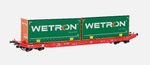 Mehano 28412 HO Gauge DB Cargo Sgkkms698 Container Wagon with Wetron Containers