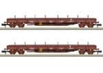 Minitrix 18290 N Gauge SNCF Uas Bogie Stake Wagon Set with Rail Load (2)