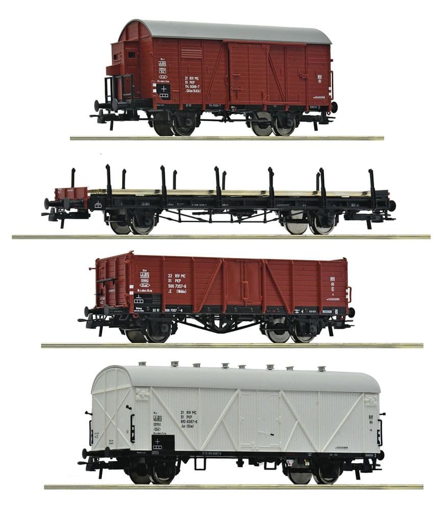 Wagons Roco Ho Roco 6600101 HO Gauge PKP Wagon Set 4