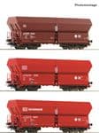 Roco HO Scale 6600135 DBAG Falns Self Unloading Hopper Wagon Set (3) VI