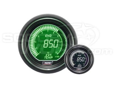 52mm Evo LCD Exhaust Gas Temp Gauge Green/White