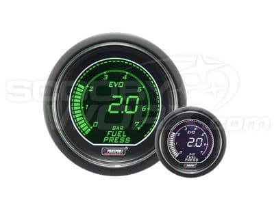 52mm Evo LCD Fuel Pressure Gauge (Bar) Green/White