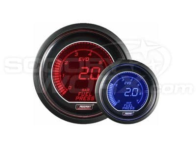 52mm Evo LCD Fuel Pressure Gauge (Bar) Red/Blue