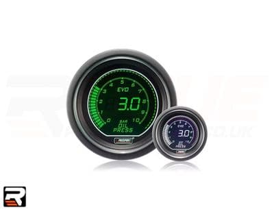 52mm Evo LCD Oil Pressure Gauge (BAR) Green/White