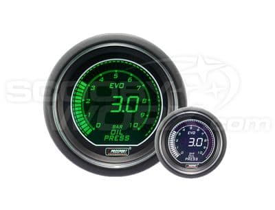 52mm Evo LCD Oil Pressure Gauge (BAR) Green/White