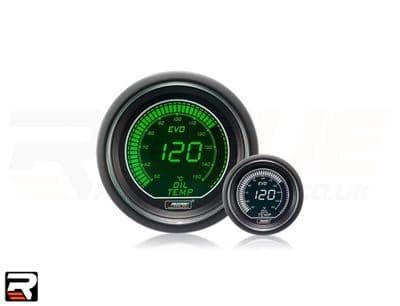 52mm Evo LCD Oil Temp Gauge Green/White