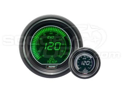 52mm Evo LCD Oil Temp Gauge Green/White
