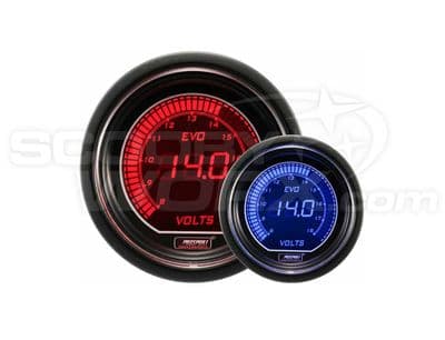 52mm Evo LCD Voltage Gauge Red/Blue