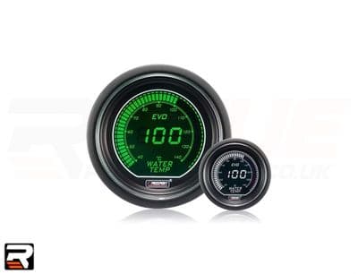 52mm Evo LCD  Water Temp Gauge (°C) Green/White