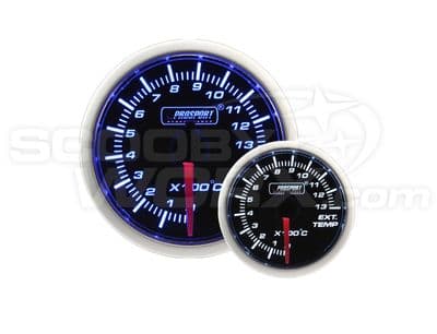52mm Smoked Super Blue/White Exhaust Gas Temperature Gauge