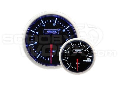52mm Smoked Super Blue/White Oil Pressure Gauge (BAR)