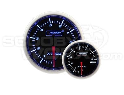 52mm Smoked Super Blue/White Rev Counter (0-8,000 rpm)