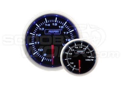 52mm Smoked Super Blue/White Volt Gauge