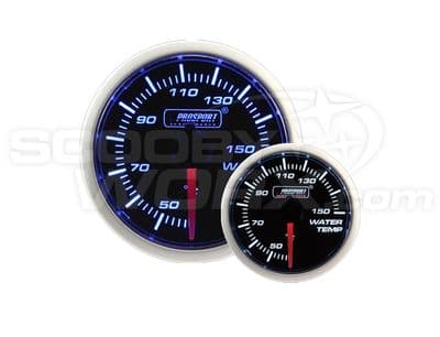52mm Smoked Super Blue/White Water Temperature Gauge °C