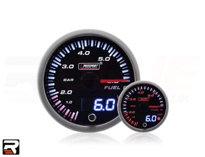 60mm JDM Dual Stepper Motor Warning Fuel Pressure Gauge (BAR)