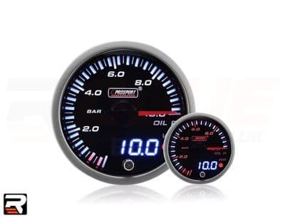 60mm JDM Dual Stepper Motor Warning Oil Pressure Gauge (BAR)