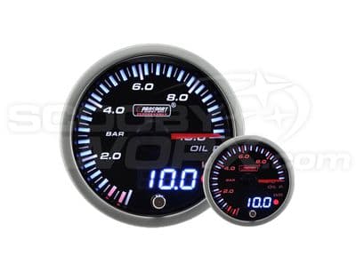 60mm JDM Dual Stepper Motor Warning Oil Pressure Gauge (BAR)