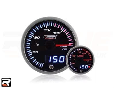 60mm JDM Dual Stepper Motor Warning Oil Temp Gauge (°C)