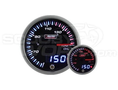 60mm JDM Dual Stepper Motor Warning Oil Temp Gauge (°C)