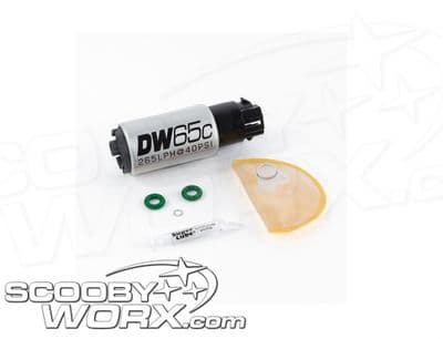 DeatschWerks DW65C series, 265lph compact fuel pump with mounting clips & Install Kit Impreza 2008+