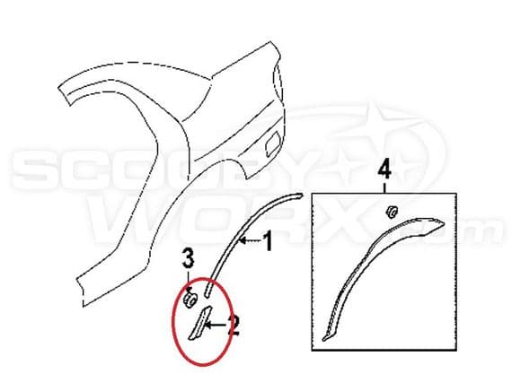 RH Rear Arch 1/4 Moulding 91022FE000