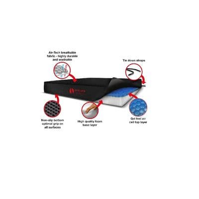Advanced Pressure Relieving Wheelchair Seat Cushion  With AirTech Cover Advanced