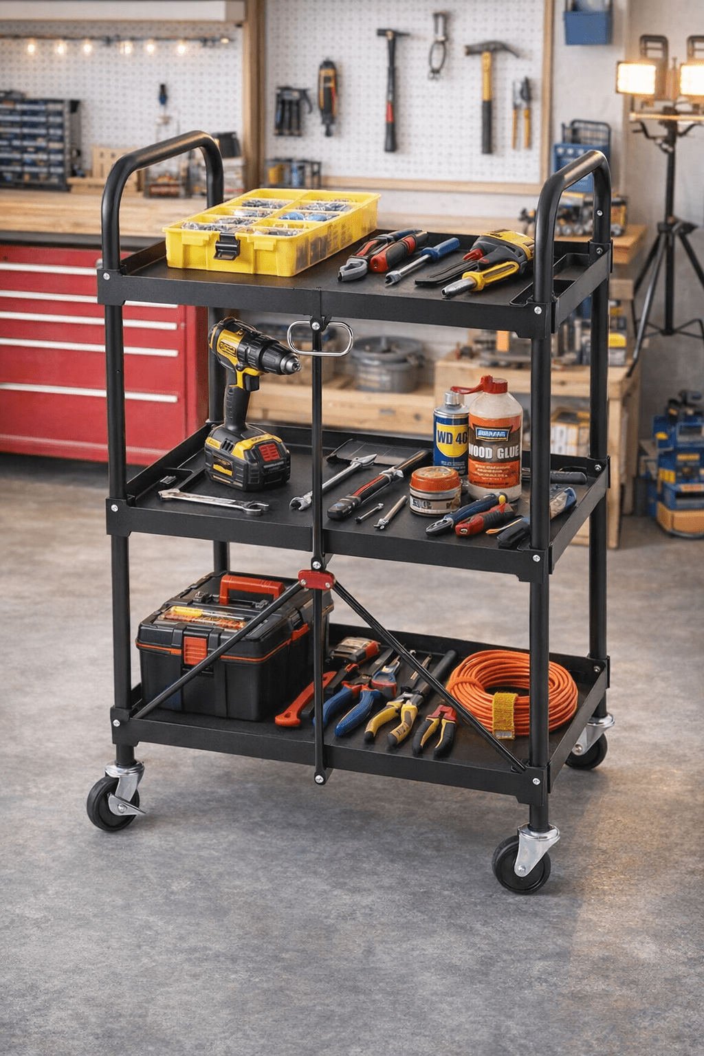 NEW PRODUCT ARRIVAL - 3-Tier Folding Trolley Utility Cart 150LB