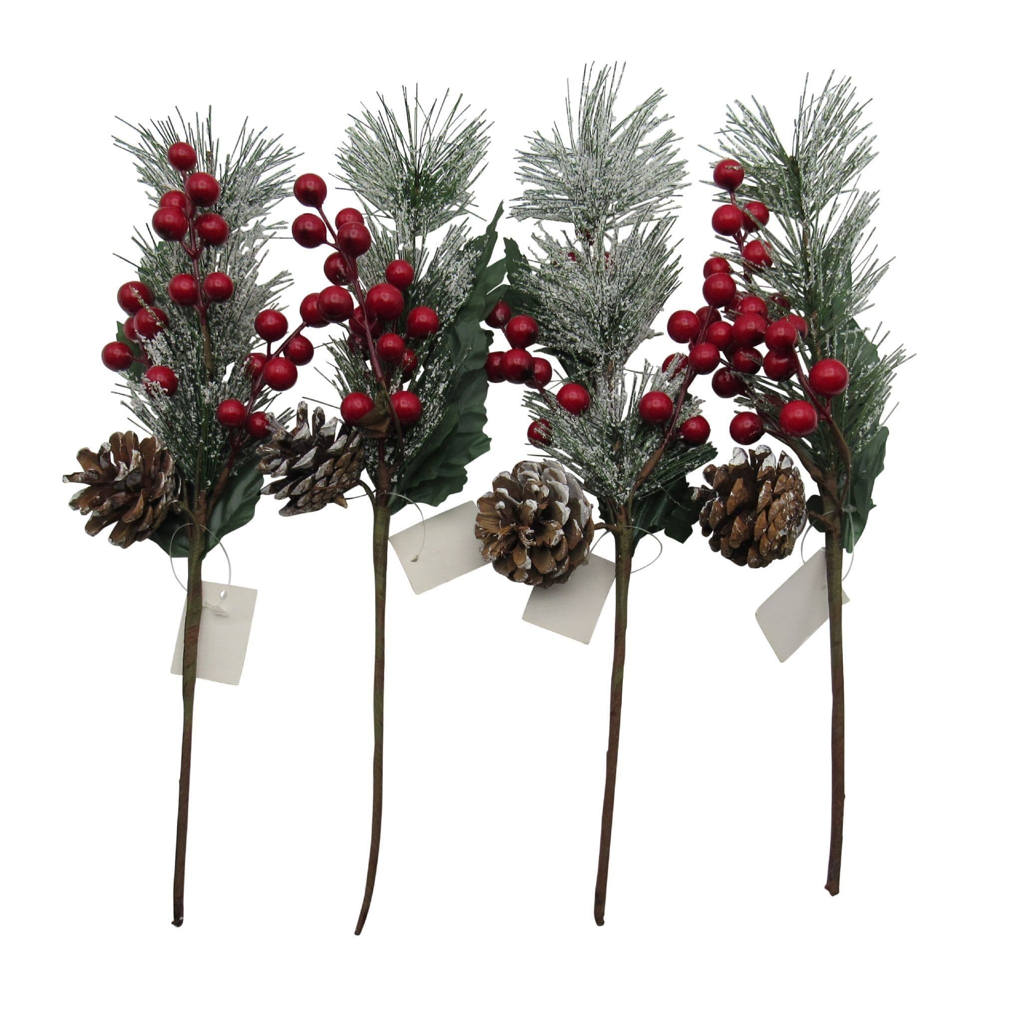 Christmas Artificial Snowy Yew Branch Decoration