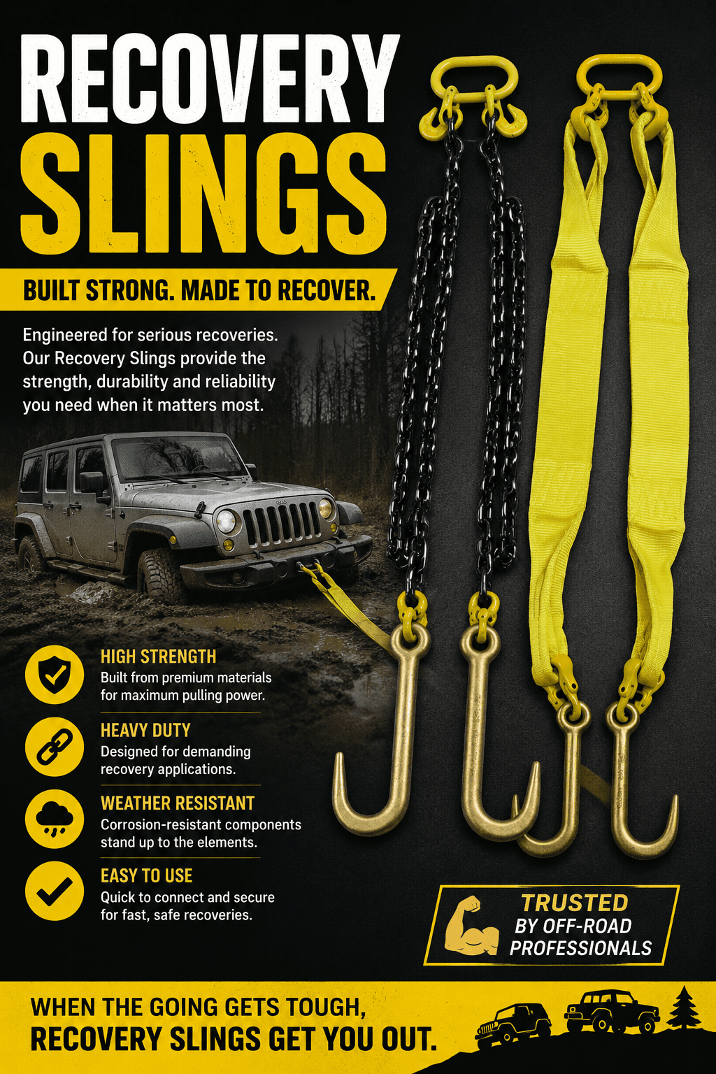 NEW PRODUCT ARRIVAL - J Hook Recovery Winch – Brothers Towing Chain Sling (G80, 2‑Leg, 2M)