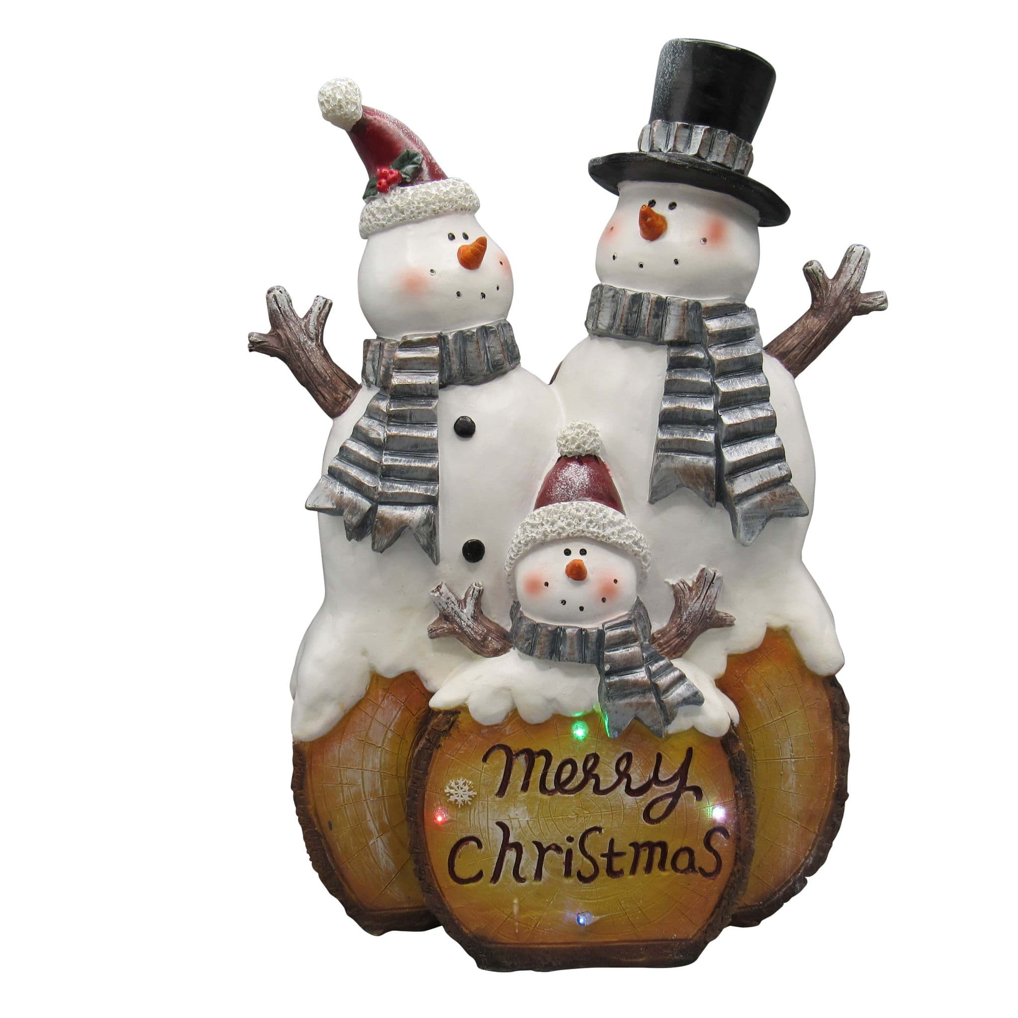 Light Up Merry Christmas Snowmen Figurine LED Ornament Product Code