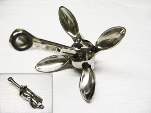 Going for gold, well silver, ok, stainless steel will do! Stainless Steel Folding Grapnel Anchor