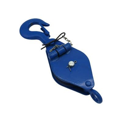 0.25 Ton 75MM London Pattern Snatch Block With Safety Hook - 6MM Wire Rope Safety Lifting Tested