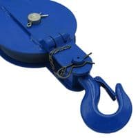 0.5 Ton 100MM London Pattern Snatch Block With Safety Hook - 8MM Wire Rope Safety Lifting Tested