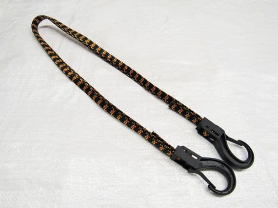 1 Metre X 15MM Adjustable Shock Cord EPDM Rubber Core With Plastic Hooks - Tie Down Polypropylene