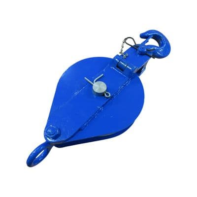 1.25 Ton 150MM London Pattern Snatch Block With Safety Hook & Nylon Sheave - 24MM Soft Rope Tested