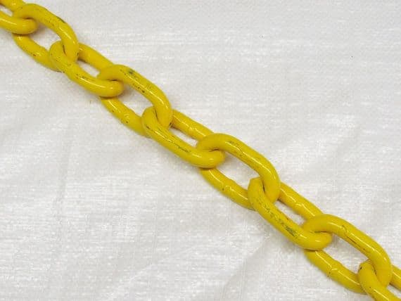 10MM Grade 80 Yellow Painted Mid Link Chain - 13000KG Fishing Trawling Lashing
