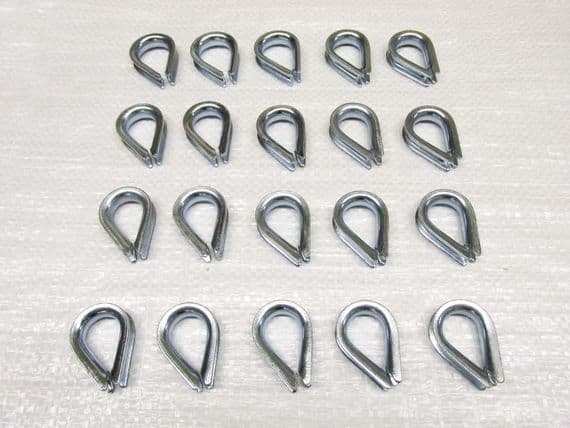 10MM Wire Rope Galvanised Thimbles x20 | SecureFix Direct