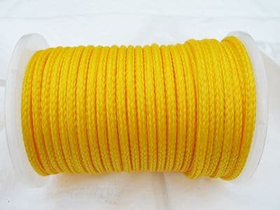 10MM x 65 Metre Yellow 16 Plait Single Braided PolyPropylene Rope - PP Hollow