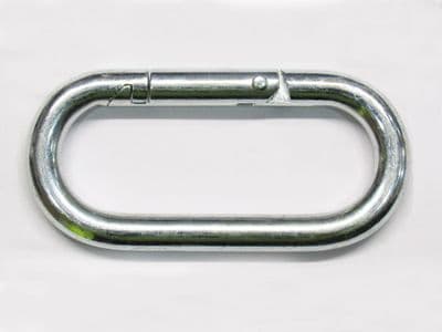 10MM Zinc Plated Oval Carbine Hook -Ring Inwards Lock Snap