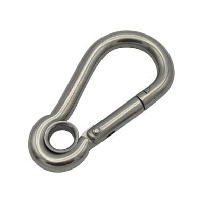 11MM Zinc Plated Carbine Hook With Eyelet - Marine Snap Gate Rope Karabina BZP