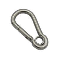 12MM Zinc Plated Carbine Hook With Eyelet - Marine Snap Gate Rope Karabina BZP