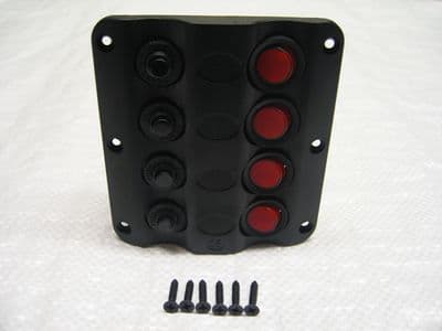 12V 4 Gang Wave Design Switch Panel - Circuit Breakers IP65 Water Resistant