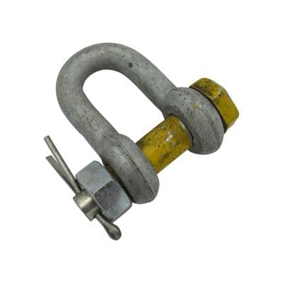 13.5 Ton Safety Pin Galvanised Dee Shackle - 13500KG Upset Forged Tested Certified