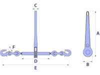13MM Ratchet Loadbinder With Safety Grab Hook - Chain Binder Tightening Gear