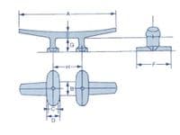 2 Hole Open Base Cleat (145MM Aluminium Anodised Deck Boat Secure Tie Rope Hold Marine Dock Yacht)