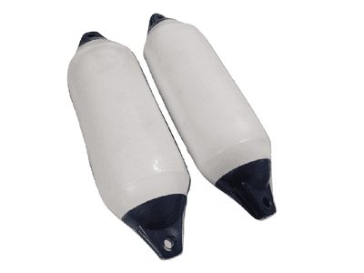 2 x Castro 15CM White Inflatable Fenders - Bumper Protection Hull Vessel Buoy