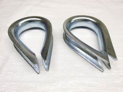 28MM Wire Rope Thimbles x2 - Galvanised Steel Commercial Loop