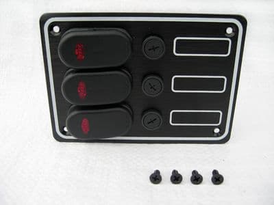 3 Gang Switch Panel 12V Waterproof  (Rocker Boat Marine)